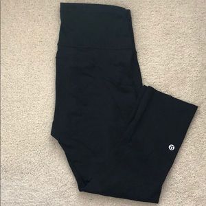Lululemon Fast and Free Crop 19” - Black, Size 8